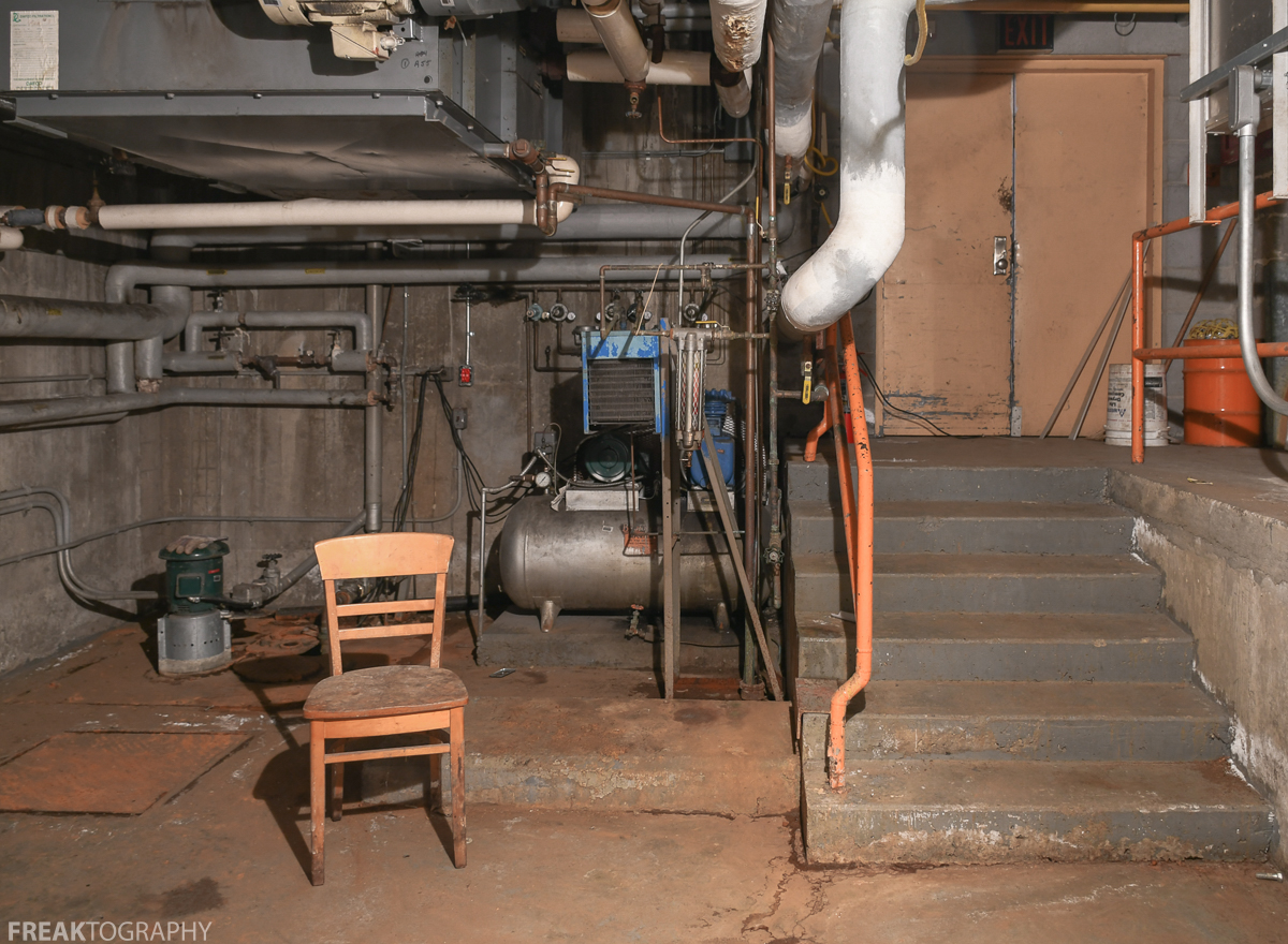 Inside the boiler room of a recently closed hospital in Ontario, Canada
